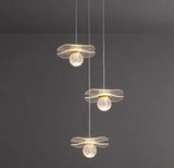 LED 1 Light Modern LED Gold Acrylic Pendant Hanging Light - Warm White