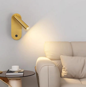 Flexible 6W Antique Gold Led Wall Light Sconce for Bedroom Reading Bedside- Warm White