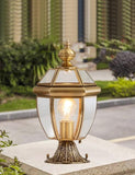 Retro Pillar Light Brass Gate Lamp E27 Lantern Post E27 - Bronze