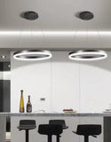 Black Metallic LED Chandelier Ring Light - Warm White