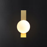 Gold Frosted Glass Ball Wall Light Electroplated Metal - Warm White