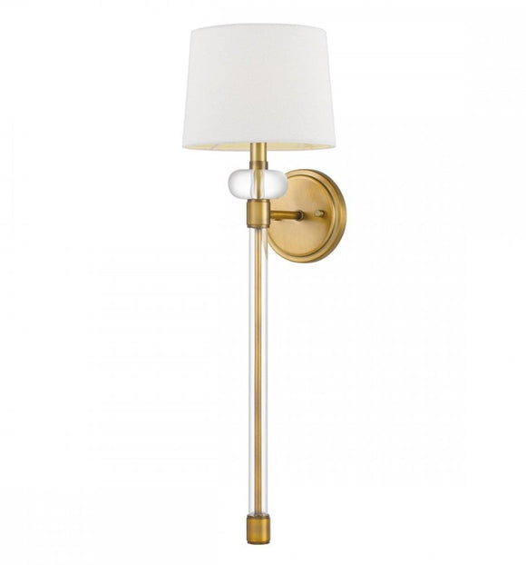 Wall Light Wall Light Electroplated Brushed Brass with Fabric Shade - Warm White - Ashish Electrical India