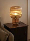 Desk Table Lamp Fluted Glass Shade Gold Base for Home and Office Use - Warm White