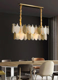 1200x400 MM Frost Clear Glass Gold Metal LED Chandelier Hanging Suspension Lamp - Warm White