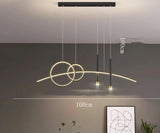 5 Led Black Gold Body Modern Linear LED Chandelier Pendant Light Hanging Suspension Lamp - Warm White - Ashish Electrical India