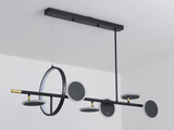 7 Led Black Body Modern Linear LED Chandelier Hanging Lamp - Warm White