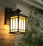 Outdoor Wall Light Fixture Brown Wall Lights with Glass Shade - Warm White