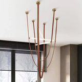 2 Light 1200MM Tan Color Leather Belt Chandelier Hanging Lamp - Warm White - Ashish Electrical India