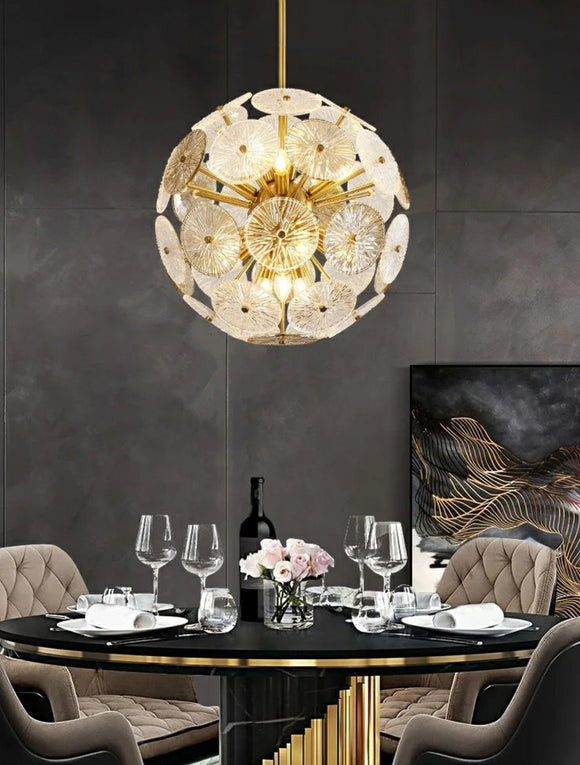 600 MM Crystal Gold Glass Chandelier Hanging Lamp - Warm White