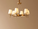 6 Light Electroplated Metal Gold Amber Shade Chandelier Light - Warm White - Ashish Electrical India