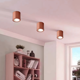 12W LED Indoor Outdoor Rose Gold Ceiling Lamp Round Drum Cylinder Light 3000k (Warm White)