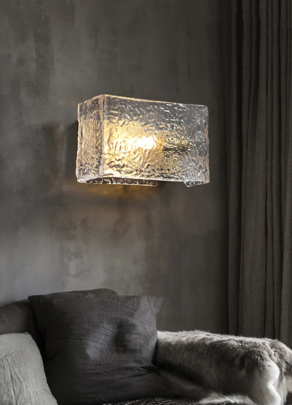 Dent Glass Modern LED Wall Lamp Bedside Light - Warm White