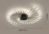 28 light Black Body Acrylic LED Chandelier Ring for Low Height Living Room - Warm White