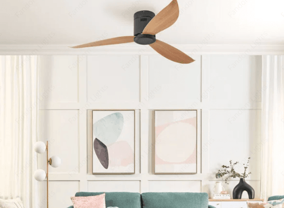 52 INCH HUGGER WIND LEAF CEILING FAN REMOTE CONTROLLED - Natural WOOD