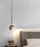 led Black Pendant Light for Bedside Hanging Light - Warm White