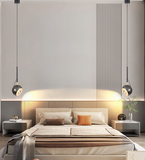 led Black Pendant Light for Bedside Hanging Light - Warm White