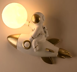 Resin Moon Lamp with Astro Kids Room Wall Light - Warm White