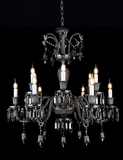 12 LIGHT Black GLASS ITALIAN CHANDELIER CEILING LIGHTS HANGING - WARM WHITE