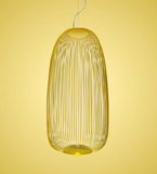 Led Metal Gold Cage Hanging Pendant Ceiling Light - Warm White