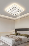 500x500MM Square Low Height Ceiling Light with Bladeless Fan LED Chandelier - Warm White