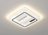 500x500MM Square Low Height Ceiling Light with Bladeless Fan LED Chandelier - Warm White