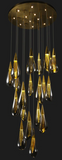 16 -LIGHT LED Crystal ring DOUBLE HEIGHT STAIR CHANDELIER - WARM WHITE