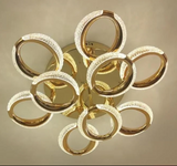 9 Lights Gold Ceiling Light Chandelier for Living Dining Room - Warm White