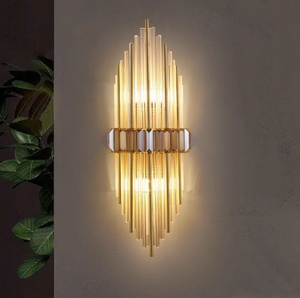 550MM Crystal Metal Wall Light for Dining Living Room - Warm White