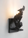 Face Wall Lamp Art LED European Creative Wall Lamp Bedroom Bedside Lamp - Black