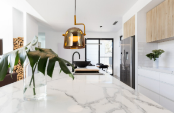 Glass Brass Pendant Light for Bedside Hanging Light - Warm White