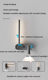 LED Black Bedside Wall Light with Adjustable Linear Spot - Warm White