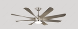 60 Inch 8 Blades Matt Chrome Ceiling Fan with LED Light and Remote Control