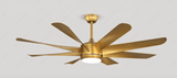 60 Inch 8 Blades Matt Gold Ceiling Fan with LED Light and Remote Control