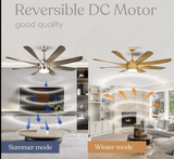 60 Inch 8 Blades Matt Gold Ceiling Fan with LED Light and Remote Control