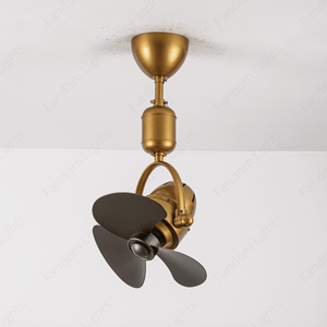 Antique Brass WOOD FINNISH WALL FAN LIGHT WITH Black COLOR BLADE