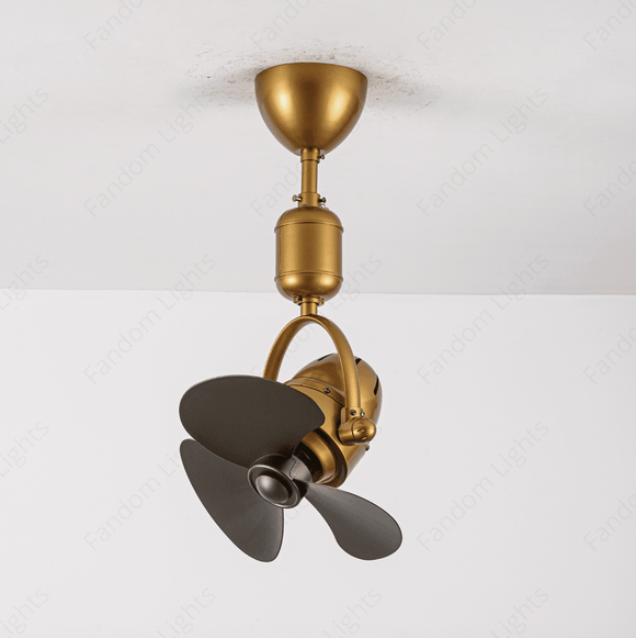 Antique Brass WOOD FINNISH WALL FAN LIGHT WITH Black COLOR BLADE