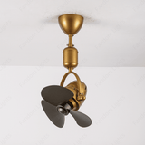 Antique Brass WOOD FINNISH WALL FAN LIGHT WITH Black COLOR BLADE