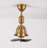 Antique Brass WOOD FINNISH WALL FAN LIGHT WITH Black COLOR BLADE