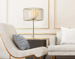 Desk Console Table Lamp with Frost Shade for Bedside Home and Office Use