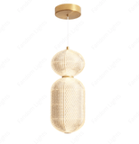 2 Led Gold Modern Pendant Light for Bedside Dining Hanging Light - Warm White