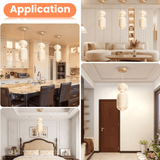 2 Led Gold Modern Pendant Light for Bedside Dining Hanging Light - Warm White