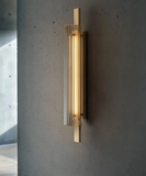 LED Amber Glass Gold Wall Light Living Dining Light