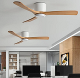 52 INCH HUGGER WIND LEAF CEILING FAN - WHITE WOODEN