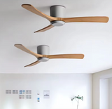 52 INCH HUGGER WIND LEAF CEILING FAN - GREY WOODEN