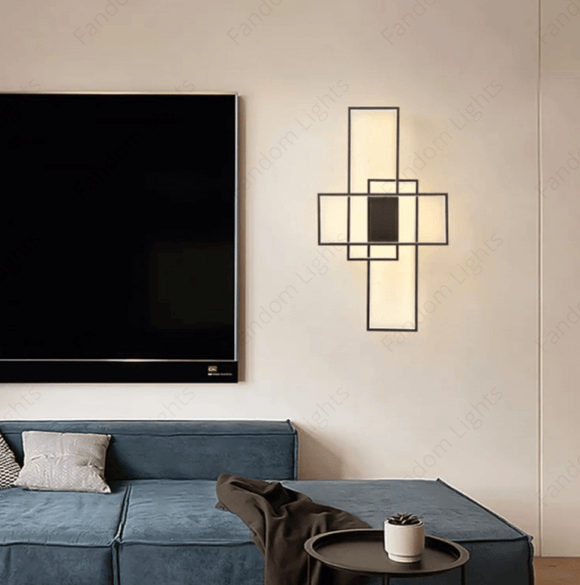 Black Body Rectagular Modern Surface Chandelier for Low Height Ceilings