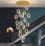 22-LIGHT LED DOUBLE HEIGHT STAIR CHANDELIER