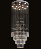 K9 Crystal Cascade LED DOUBLE HEIGHT STAIR CHANDELIER - WARM WHITE