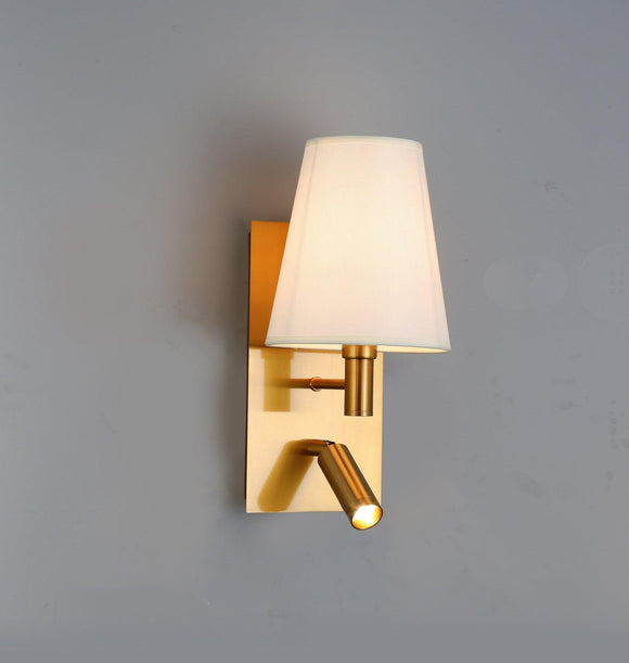 LED Wall Light Beige Reading Bedside Stainless Steel Wall Lamp Shade - Warm White - Ashish Electrical India