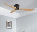 52 INCH HUGGER WIND LEAF CEILING FAN REMOTE CONTROLLED - Natural WOOD