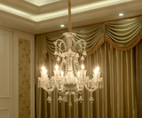 8 LIGHT Amber Champagne GLASS ITALIAN CHANDELIER CEILING LIGHTS HANGING - WARM WHITE